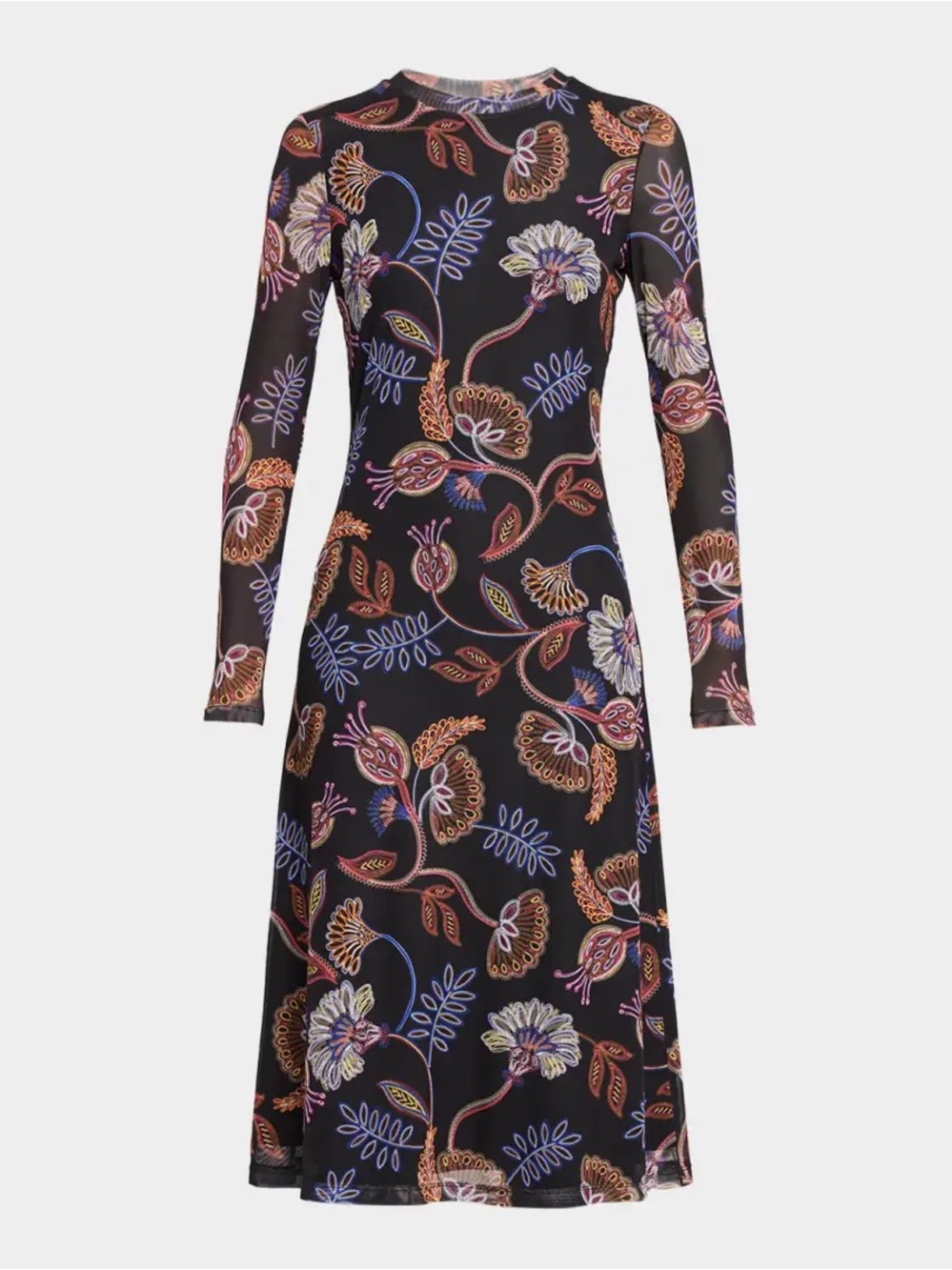 Johnny Was Shelly Floral-Print Mesh Midi Dress - Picture 2 of 16